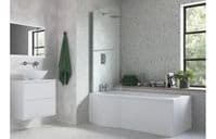 Slim Fit P Shape Shower Bath - 1675mm - Panel & Screen